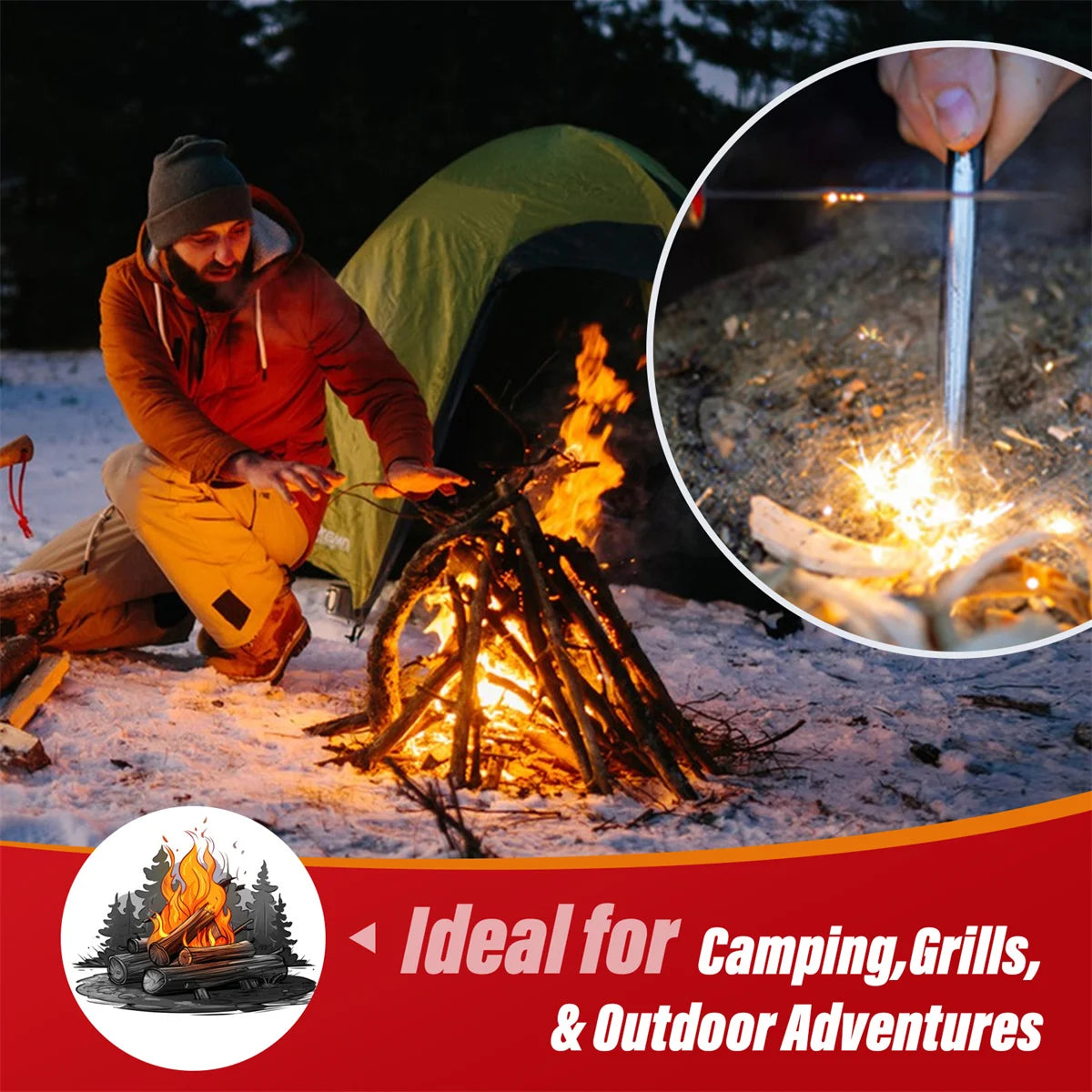 144pcs Fire Starters Premium Waterproof Quick Firestarters Sticks Odorless Fire Starter for Campfires Fireplaces Wood Stove
