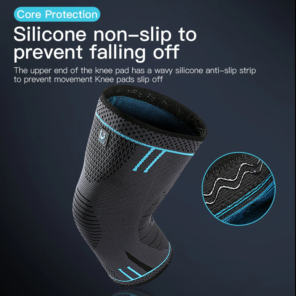 1 piece of compression knee support sleeve, elastic, breathable, anti slip knee protection, suitable for football, basketball, ect