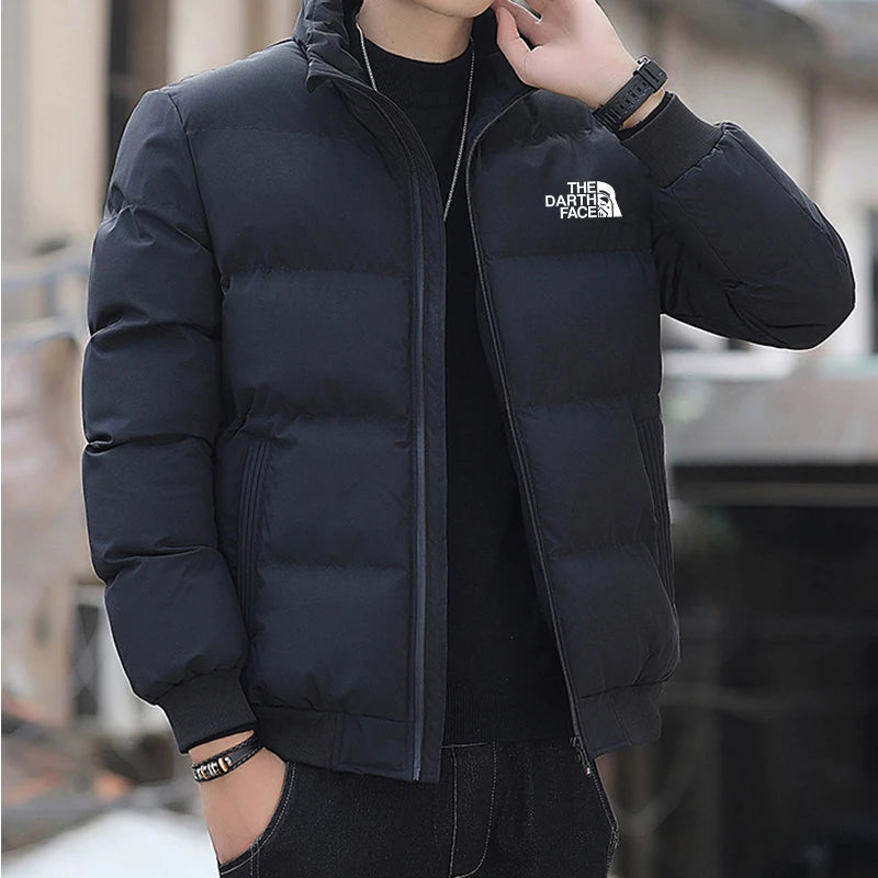 2025 Autumn and winter men's stand up collar zipper closure warm jacket fashionable outdoor windproof cotton XS-4XL
