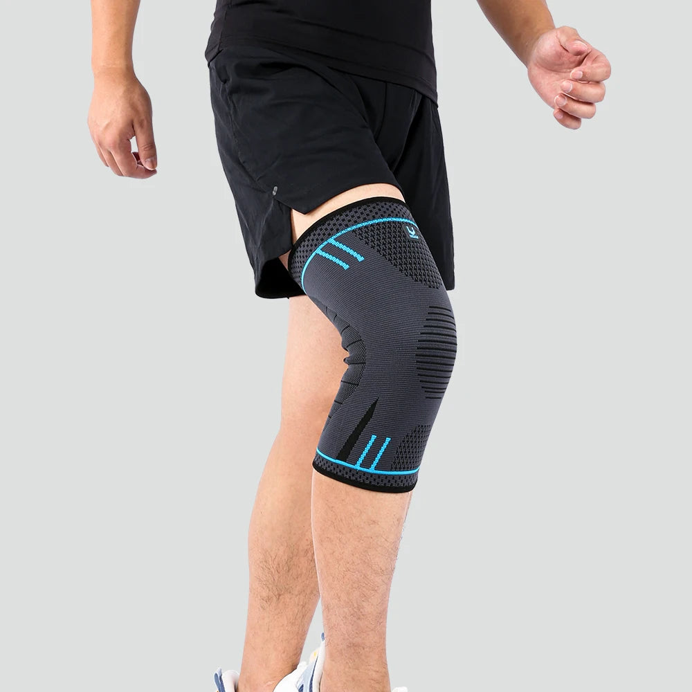 1 piece of compression knee support sleeve, elastic, breathable, anti slip knee protection, suitable for football, basketball, ect