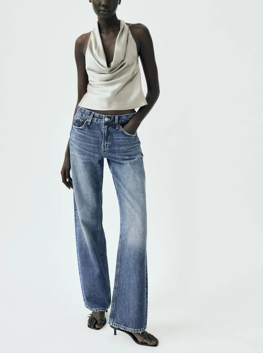 Spring New Sexy  Knot Small Silk Satin Hanging Neck Collar Top Polyester Fiber 00%