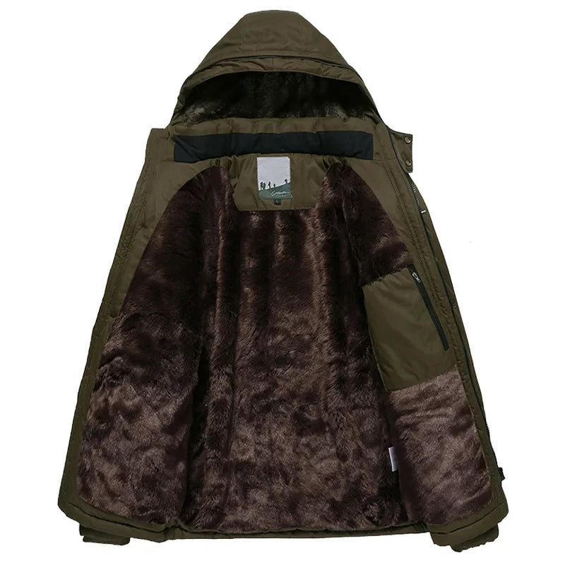 Thickened Casual Cotton Jacket Men's Warm Coat Long Style Leisure Fashion Outerwear Big Size Comfortable Winter Outerwear