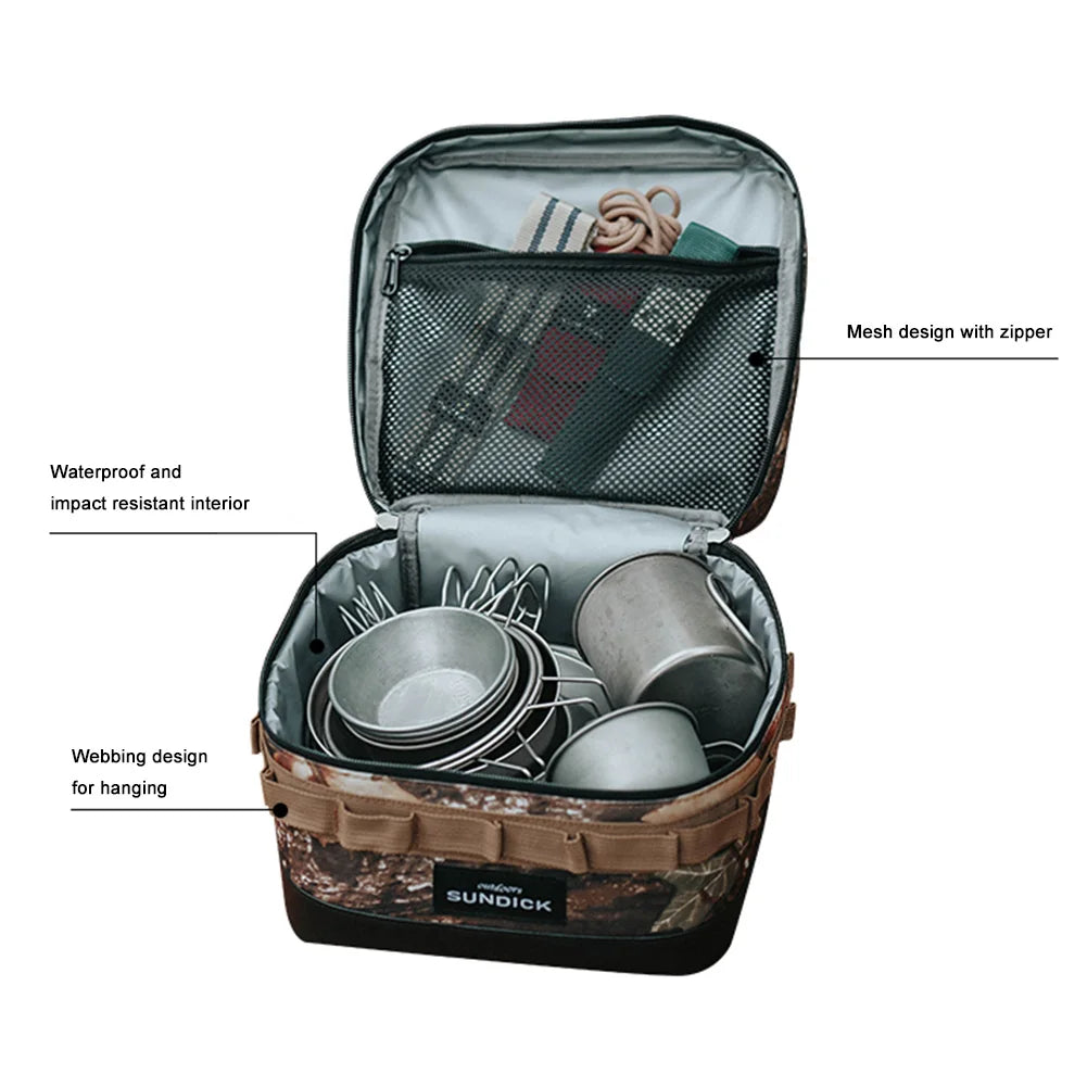 Large Picnic Ice Bag 900D Cloth Camping Travel Organizer Waterproof Large Insulated Picnic Lunch Bag Box for Camping Hiking Trip