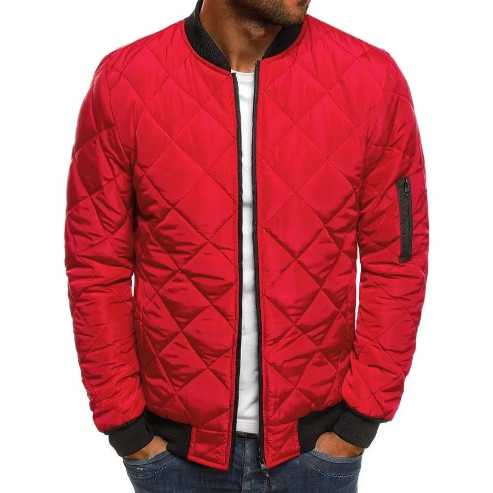 Men's Cotton Jacket Stand Collar Long Sleeve, Autumn- Winter New Arrival Casual Wear Zipper Closure Regular Length Coat for Men