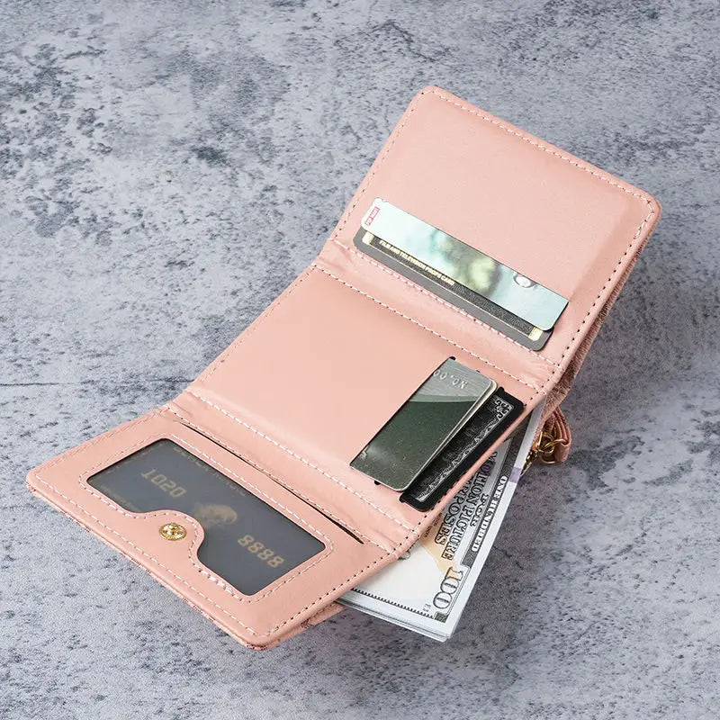 New Women's Zipper Wallet Large Capacity Coin Purse Card Holder Fashionable Print Handbag Slim Clutch Bag