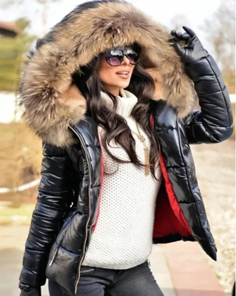 Winter Thickened Women's down Cotton Jacket Short Style Female Coat Long Sleeve Padded Cotton Outerwear Fashionable Ladies' Park