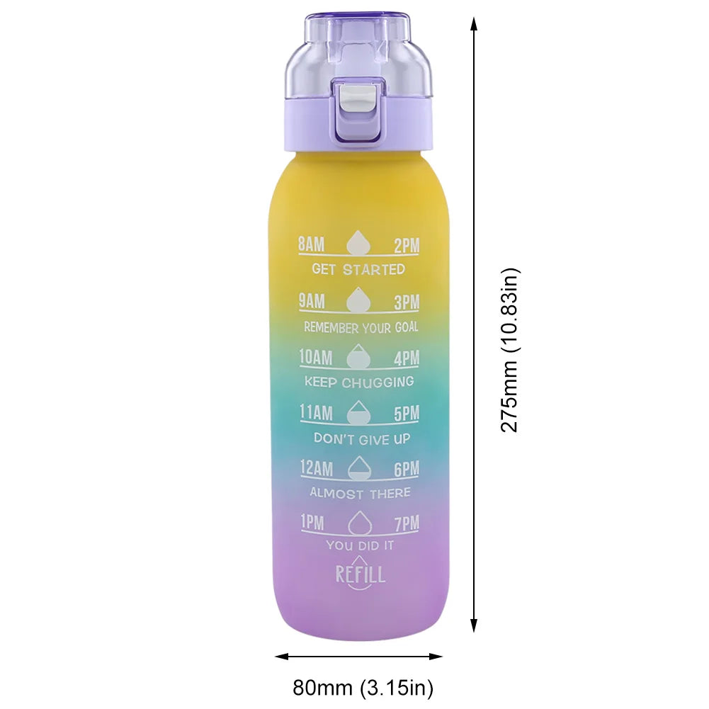 1000ML Fruit Flavor Water Cup Large Capacity with 7 Rods Drinking Cup Fragrance Smelling Water Bottle for Travel Climbing Hiking
