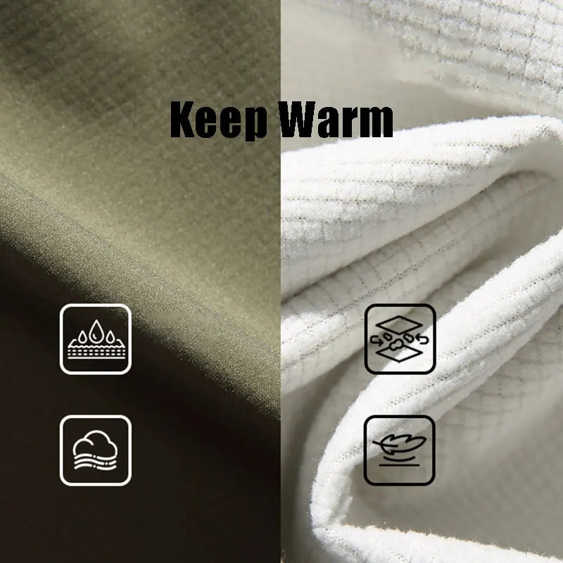 Winter Hiking Pants Men Outdoor Fleece Waterproof Windproof Mountaineering Trousers With Belt Large Pocket Camping Trekking Pant