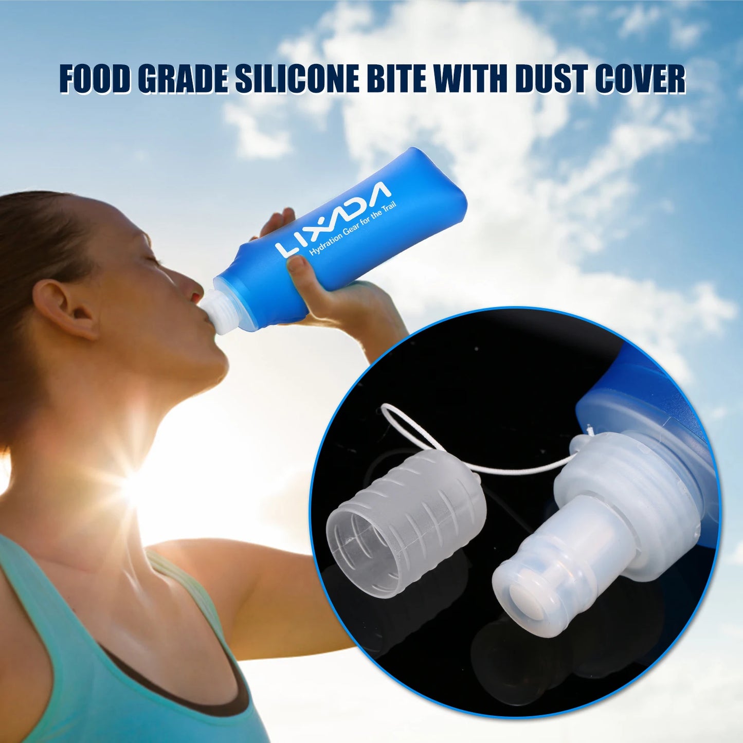 Lixada 1/2 Pcs 500mml 300ml Outdoor Sport Camping Running Sport Bicycle Soft Water Bottle Folding TPU Soft Flask Water Bag