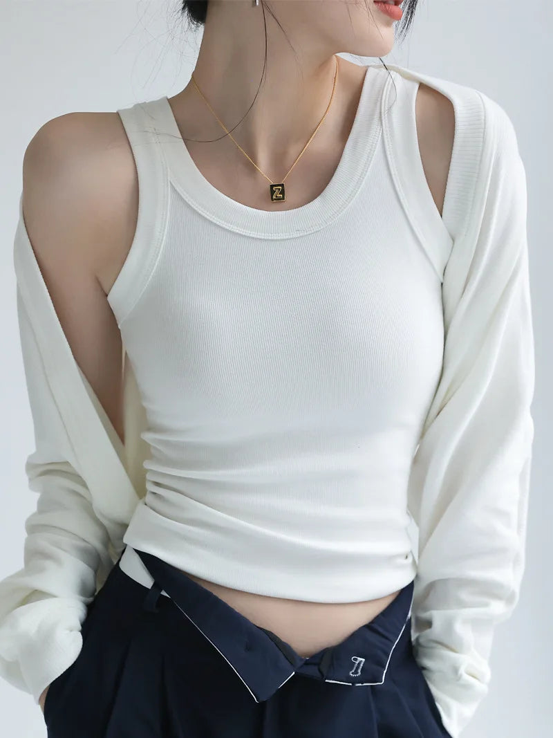 Women's Seamless Modal Ribbed Tank Top Built-in Bra Summer Camisole Wirefree Full Coverage Solid Color Casual Outwear