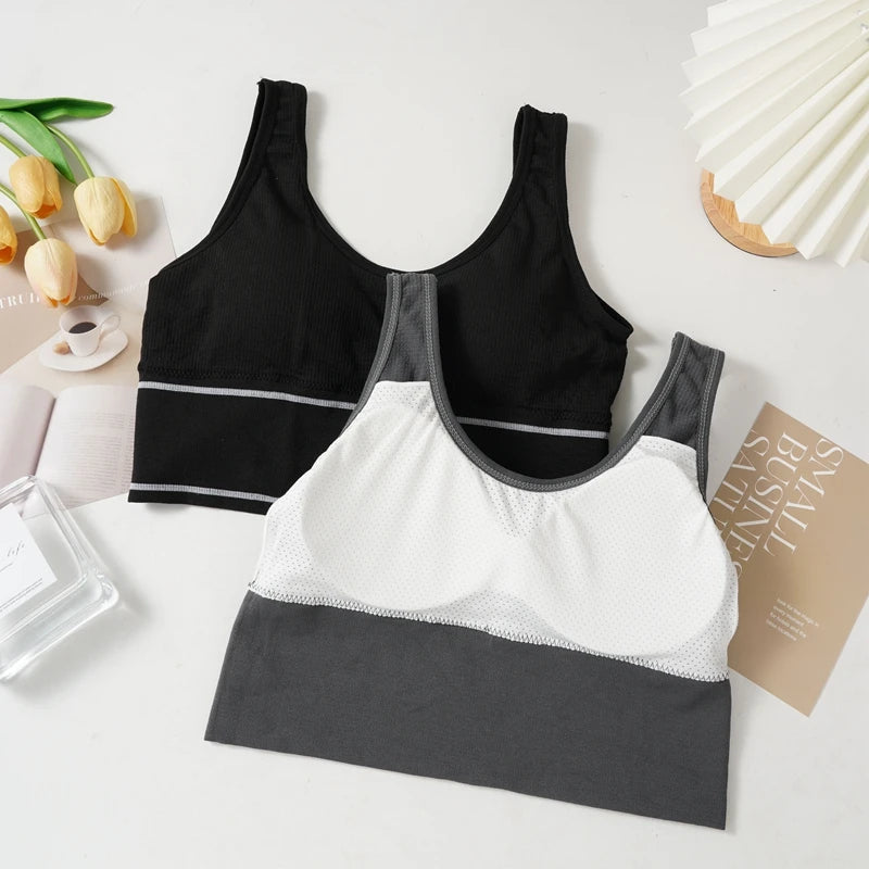 Beautiful U Back Vest Padded Women's High Elasticity Yoga Sports Underwear Lady No Steel Ring Fashion Top Push Up Bra Versatile