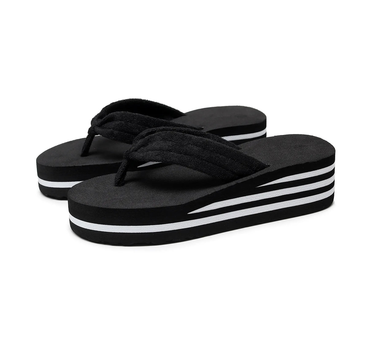 Women's Summer Flip Flops Wedges Fashion Platform Slides High Heel 5cm Thick Bottom Beach Slippers for Holiday