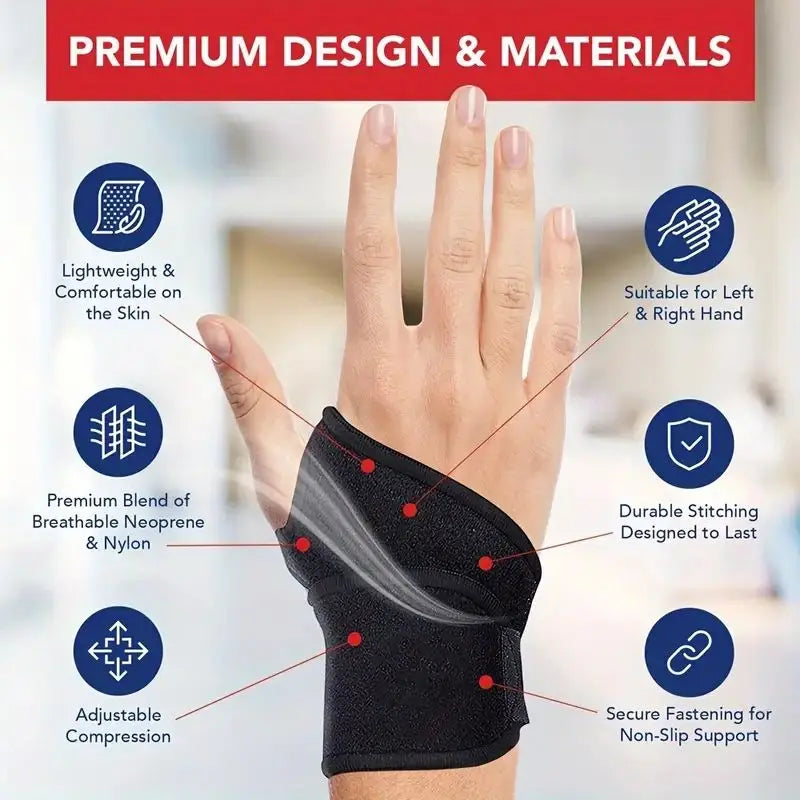 Adjustable Wrist Brace Perfect for Women & Men Support Wrap Strap Hand Carpal Tunnel Brace Fitness Suitable Both Right Left 2026