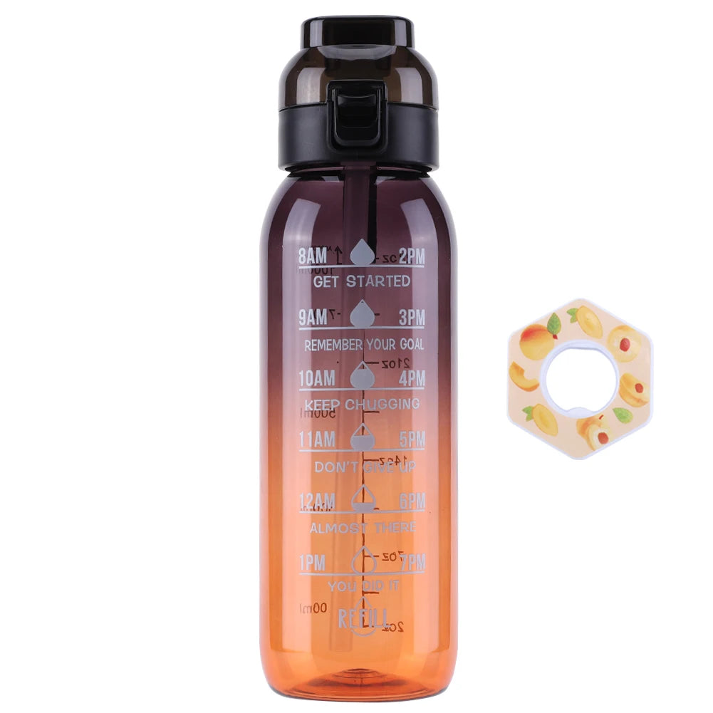 1000ML Fragrance Smelling Water Bottle Portable Air Water Up Bottle Scent Straw Water Cup with Flavor Pod for Outdoor Sports