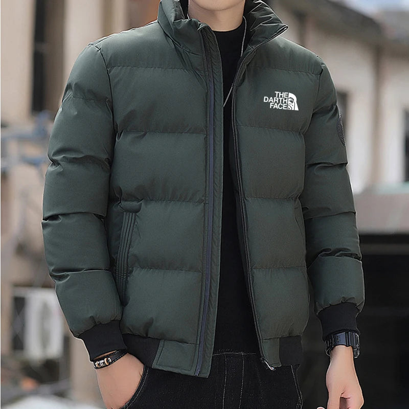 2025 Autumn and winter men's stand up collar zipper closure warm jacket fashionable outdoor windproof cotton XS-4XL