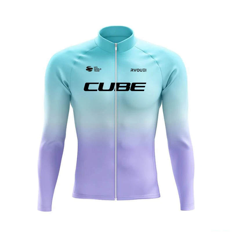Breathable Team Long Sleeve Cycling Jersey Set Bib Pants  Bicycle Clothing MTB Bike Uniform Men Clothes