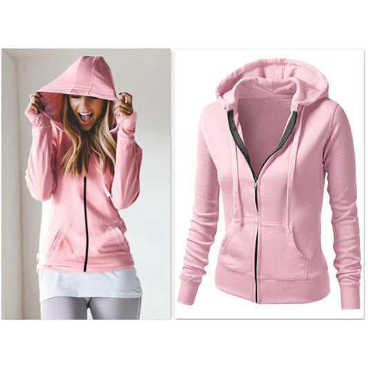 Loose Running Jacket Women Long Sleeve Full Zipper Casual Sportwear Versatile Top Outdoor Cycling Training Fitness Coat