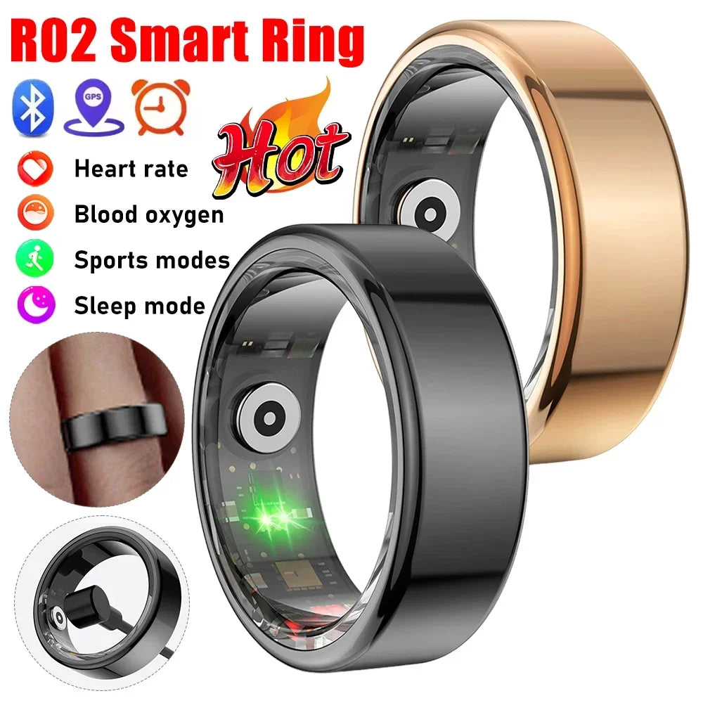 R02 Smart Ring Heart Rate Pressure Blood Oxygen Sleep Monitor 2026 Men ...