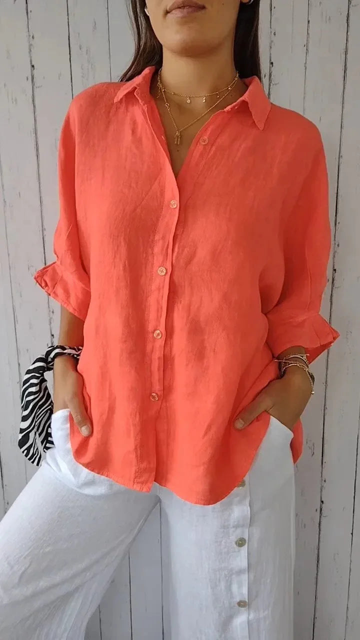 Summer Cotton Linen T Shirt Women Clothes Blouses Woman T-Shirts Loose Streetwear Shirt Casual Ladies Tops Tee