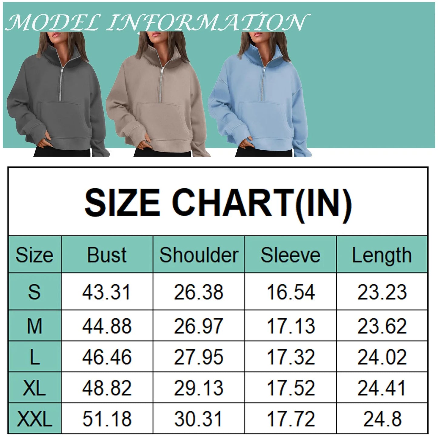 New Women's Hoodies Autumn Winter Stand Collar Plus Fleece Solid Color Sweatshirts Long Sleeve Pocket Loose Half Zip Pullover