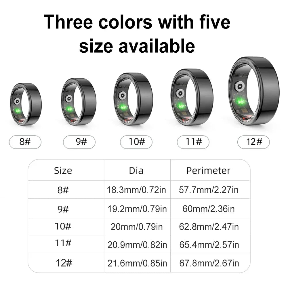 R02 Smart Ring Heart Rate Pressure Blood Oxygen Sleep Monitor 2025 Men Women Waterproof Health Monitor Sport Modes Smart Ring