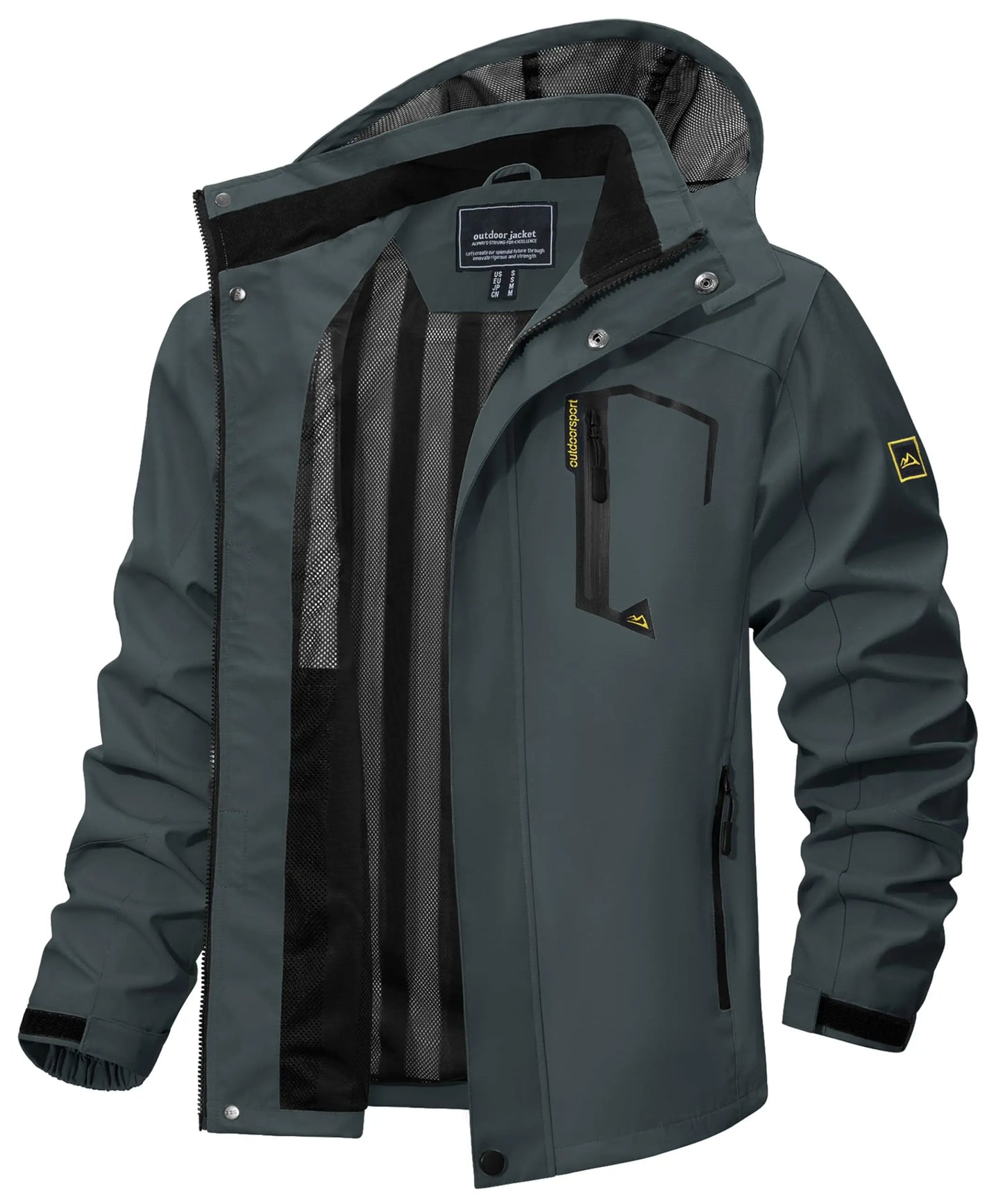 Spring Autumn Lightweight Jackets Men's Mesh Lined Waterproof Rain Jacket Outdoor Fishing Hiking Jacket Male Windbreaker