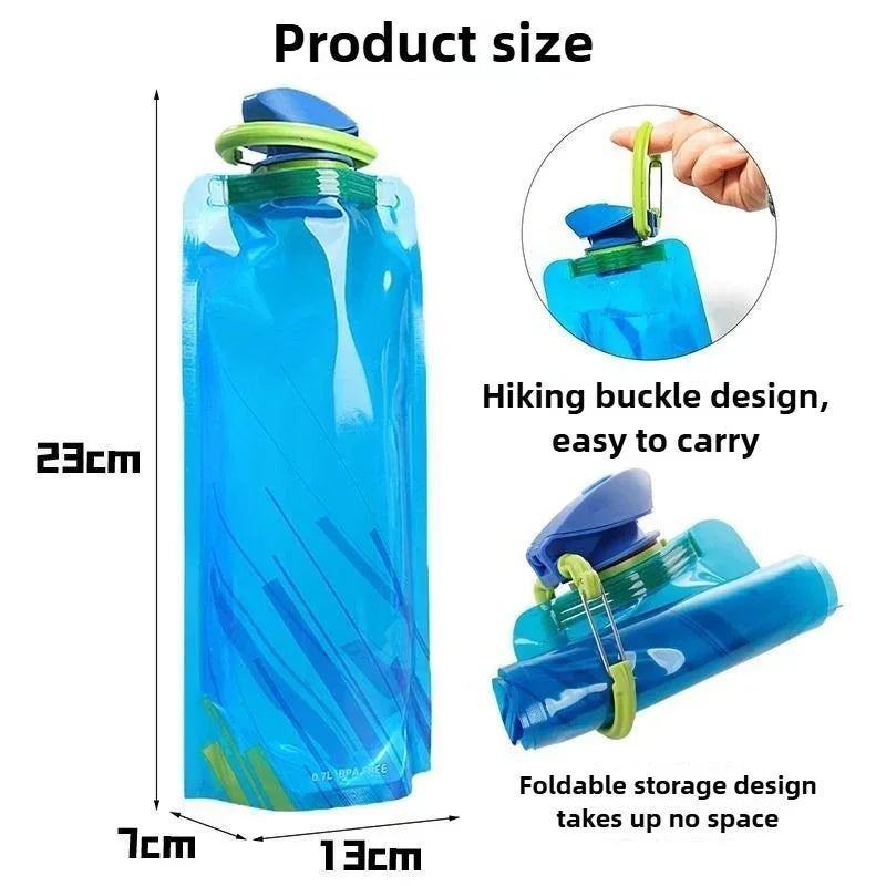 500ml Soft Flask Folding Collapsible Water Bottle TPU BPA Free Outdoor Sport Portable Water Bag Running Camping