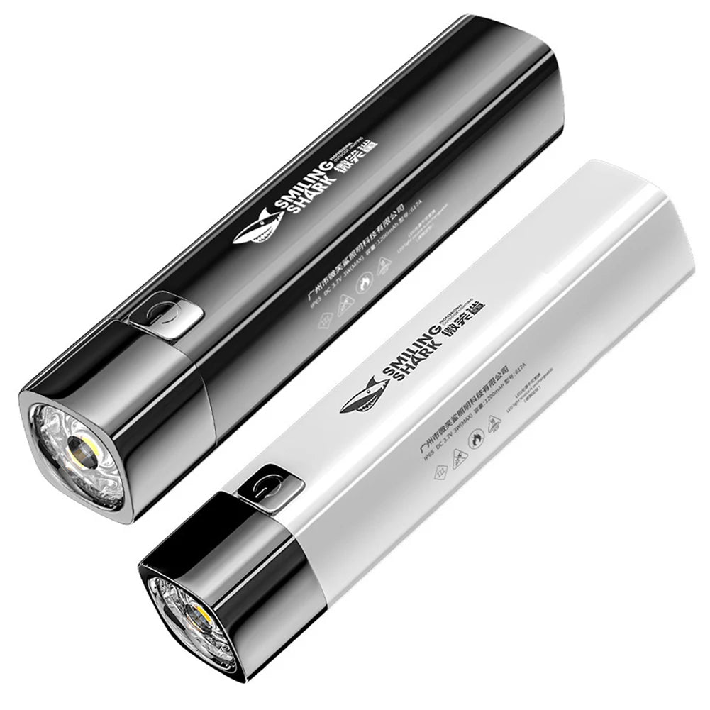High Brightness Flashlight USB Charging Portable LED Torch 3 Gears XPE LED Flashlight Power Bank for Outdoor Hiking Fishing