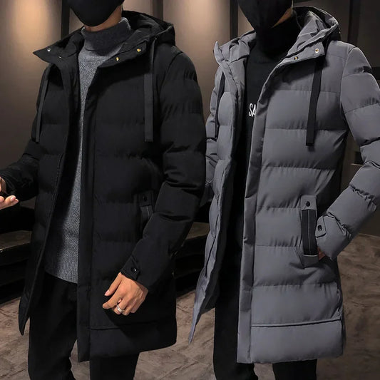 Men's Winter Thickened Mid-Length Cotton Jacket Anti-Cold Donated Military Cotton Coat Winter Sports Student Training Coat
