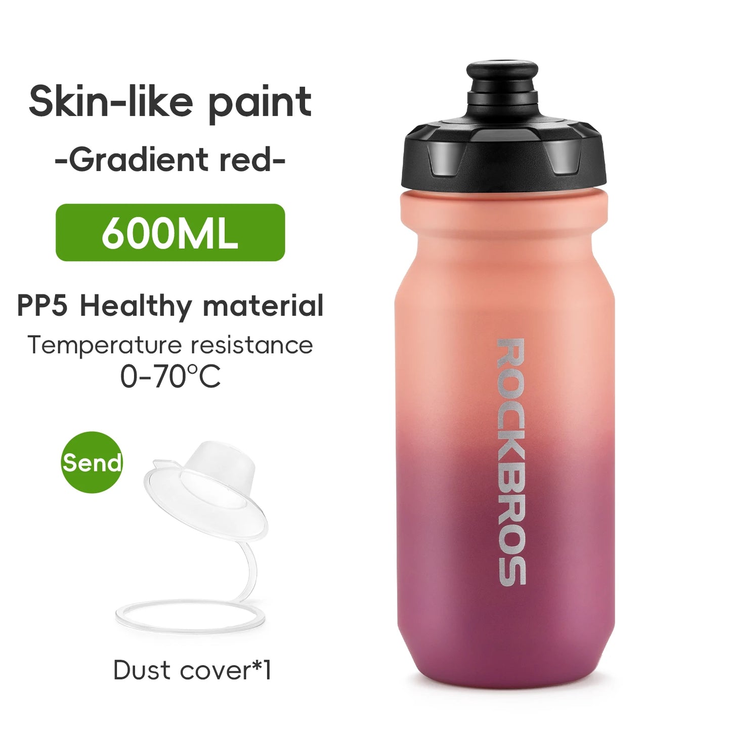 Water Bottle 600/750ml Large-Capacity PP5 Lightweight Cycling Sports Drink Kettle Leak-proof Squeeze Water Bottle