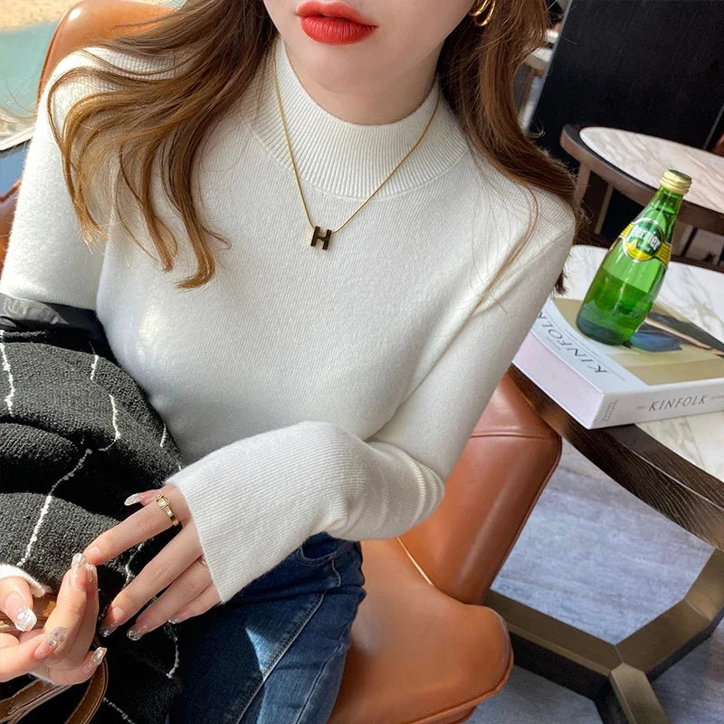 Turtleneck Basic Sweater For Women Knitted Tops Winter Casual Clothes Long Sleeve Pullover Warm soft Sweaters Pull Hiver Femme