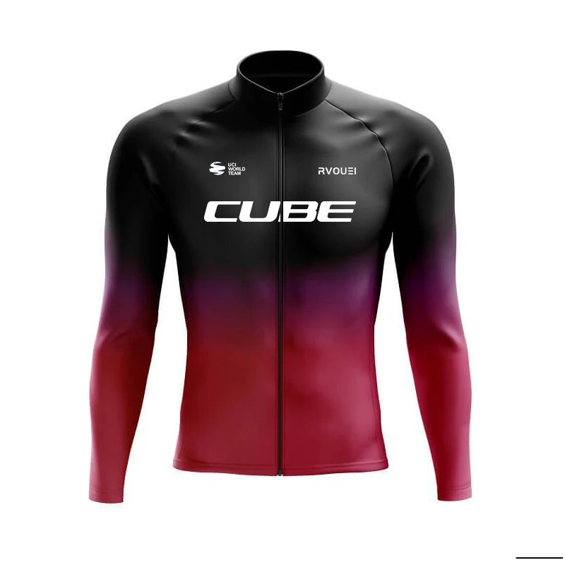 Breathable Team Long Sleeve Cycling Jersey Set Bib Pants  Bicycle Clothing MTB Bike Uniform Men Clothes