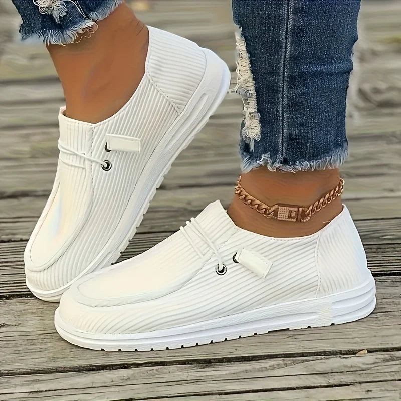 2025 New Women's Breathable Casual Sports Shoes - Four Seasons Comfortable Lightweight Skateboarding Running Shoes, Striped