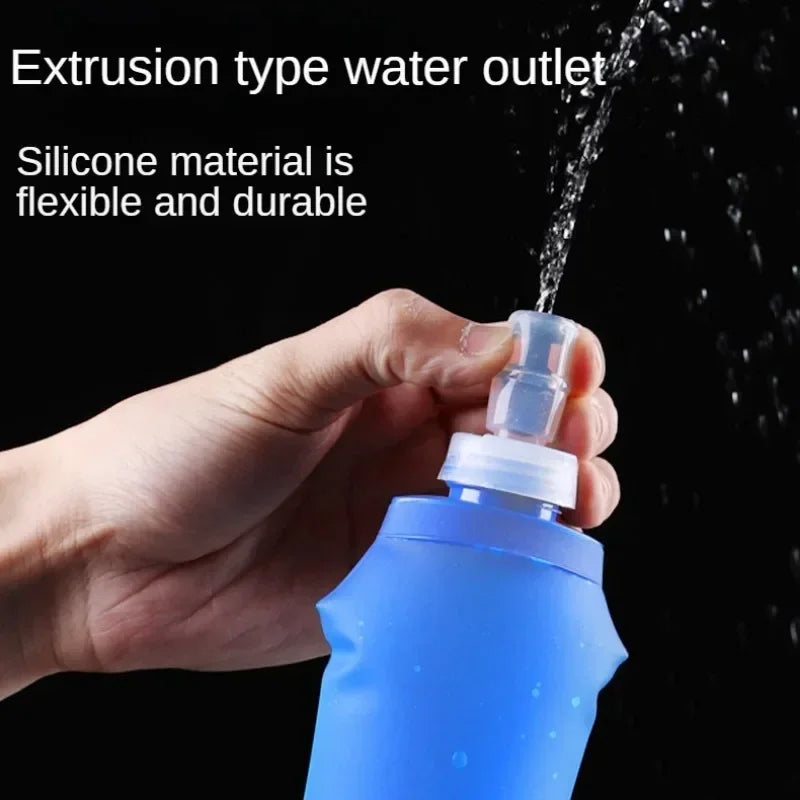 500ml Soft Flask Folding Collapsible Water Bottle TPU BPA Free Outdoor Sport Portable Water Bag Running Camping