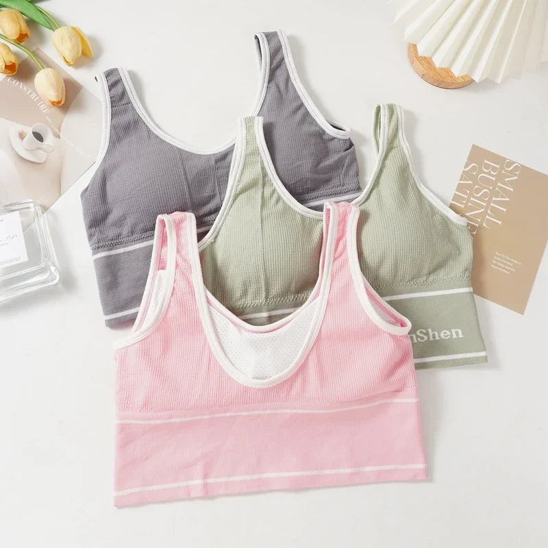 Beautiful U Back Vest Padded Women's High Elasticity Yoga Sports Underwear Lady No Steel Ring Fashion Top Push Up Bra Versatile