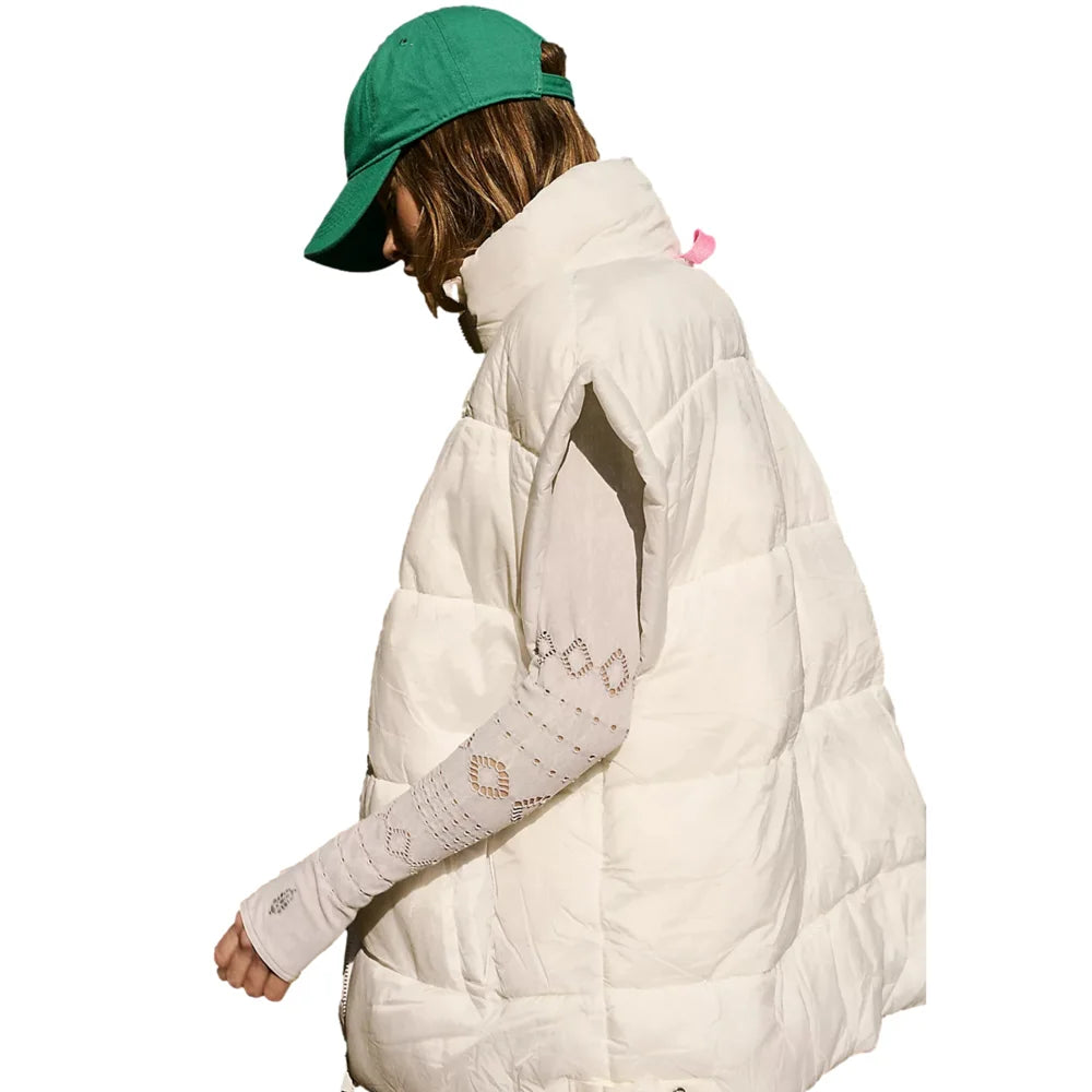 Casual Winter Puffer Vest Warm Casual Sleeveless Puffy Jackets With Pockets Casual Warm Gilet Bubble Puffy Jacket Coats Puffer