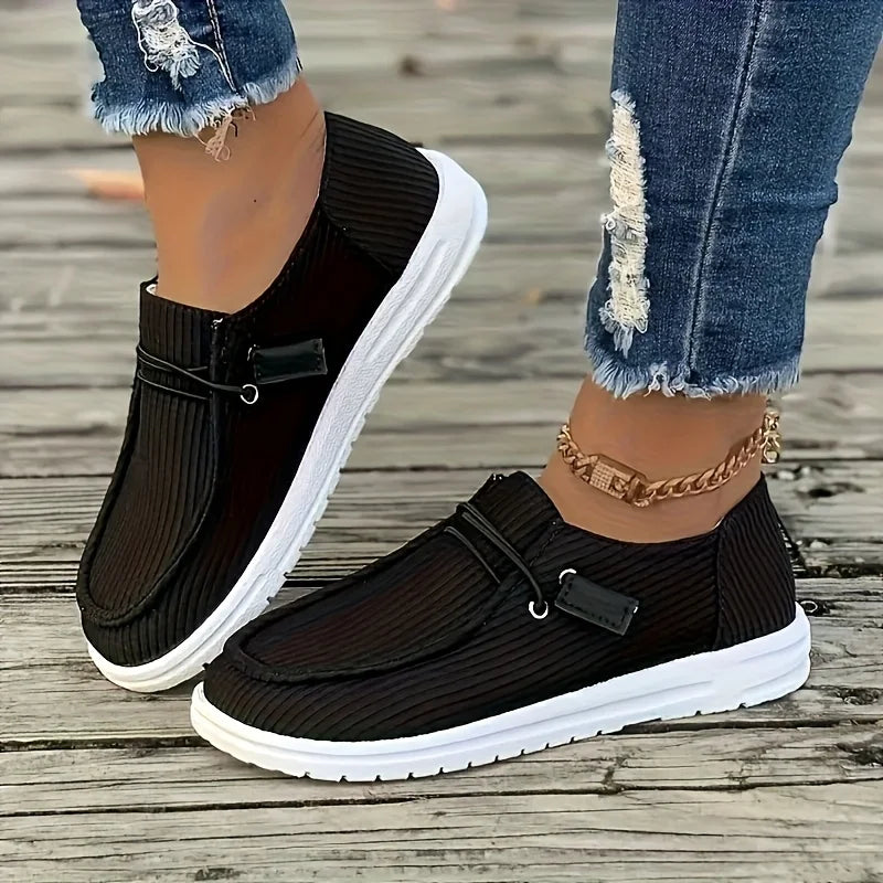 2025 New Women's Breathable Casual Sports Shoes - Four Seasons Comfortable Lightweight Skateboarding Running Shoes, Striped