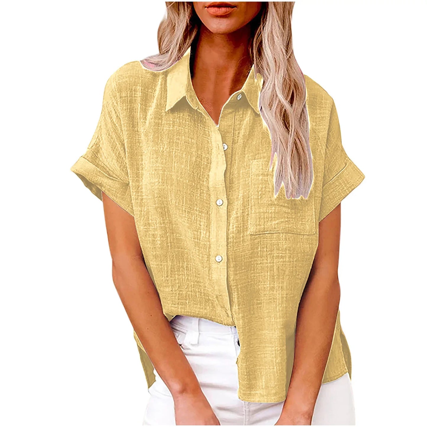 Short Sleeve Tops Tee Women Blouses Summer Loose Ladies T-Shirts Cotton Linen Blouse Woman Clothing Casual T Shirt