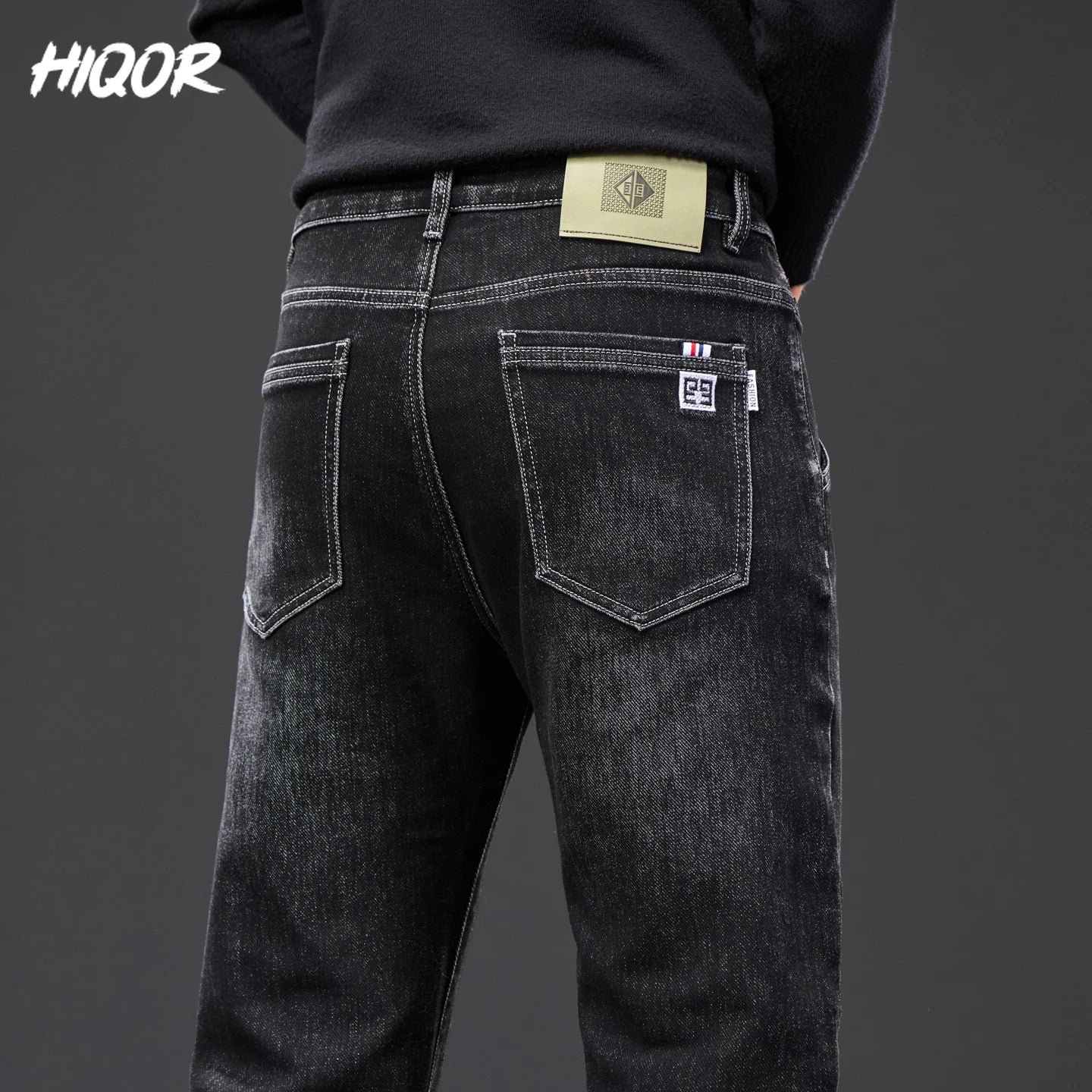 Men's Casual Long Jeans Classic Man Straight Denim Wide-leg Pants Solid Baggy Trousers Fashion Business Jean