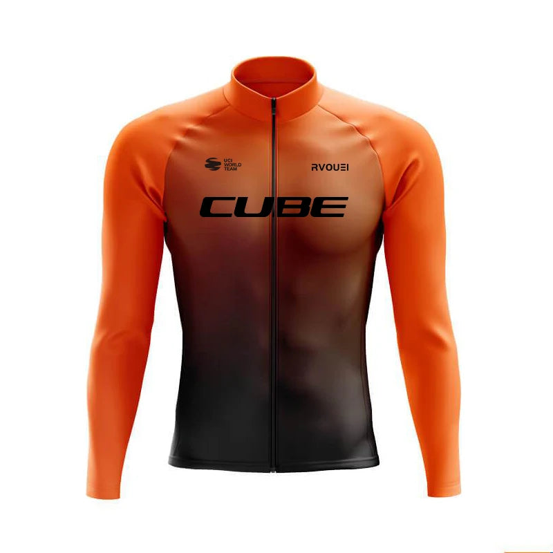 Breathable Team Long Sleeve Cycling Jersey Set Bib Pants  Bicycle Clothing MTB Bike Uniform Men Clothes