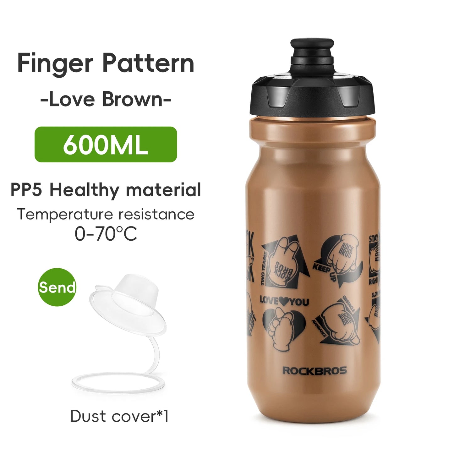 Water Bottle 600/750ml Large-Capacity PP5 Lightweight Cycling Sports Drink Kettle Leak-proof Squeeze Water Bottle