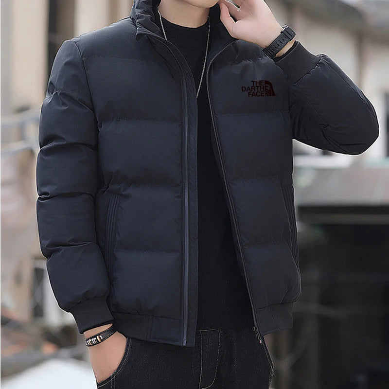 2025 Autumn and winter men's stand up collar zipper closure warm jacket fashionable outdoor windproof cotton XS-4XL