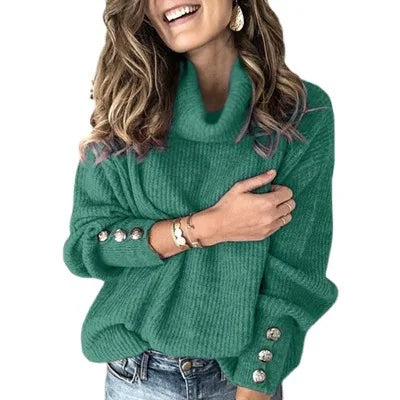 Early Spring, Autumn Winter Pure Color Long Sleeve Hoodie High Collar Knitted Top Women's Casual Straight Fit Knitted wear Fashionable