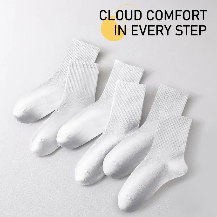 Womens Crew Socks Casual Calf Socks Cute Soft Above Ankle Sock 6 Pairs Size 510 for Everyday Wear Comfortable and Breathable Fa