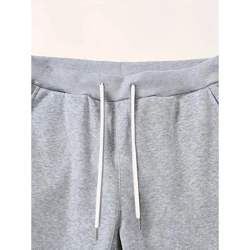2SetPARISPrinted Men's Spring and Autumn Sports Suit，Men's Hooded Sweatshirt with Kangaroo Pocket and Drawstring Sweatpants Set