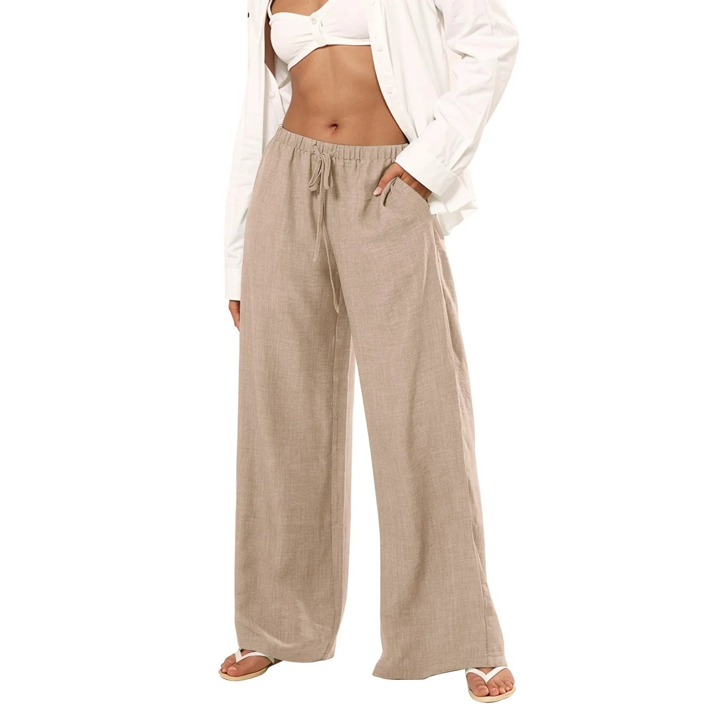 Womens Palazzo Pants Summer Casual Flowy Wide Leg Trousers Beach Travel Vacation Outfits Pantalones De Mujer Ropa De Mujer