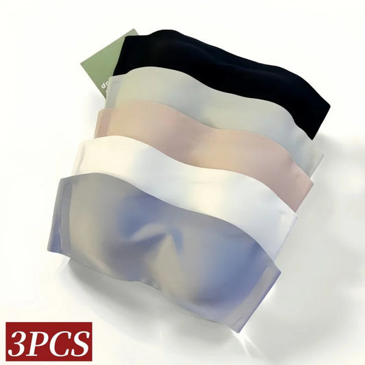 3Pcs/Set Push Up Bra Strapless Bras For Women Non-wire Bra Brassiere Seamless Underwear Padded Sexy Lingerie