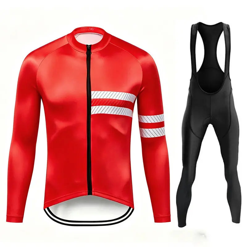 2027 New Team Breathable Men's Long Sleeve Cycling Jersey Set Spring and Fall Mountain Bicycle Clothes Wear