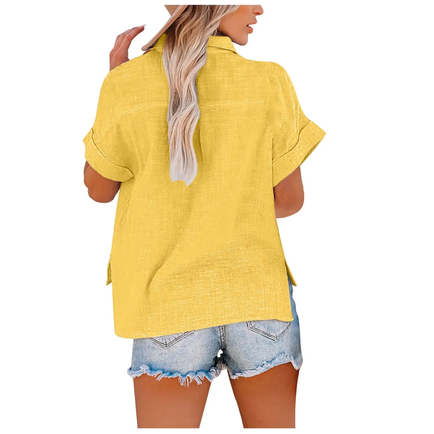 Short Sleeve Tops Tee Women Blouses Summer Loose Ladies T-Shirts Cotton Linen Blouse Woman Clothing Casual T Shirt