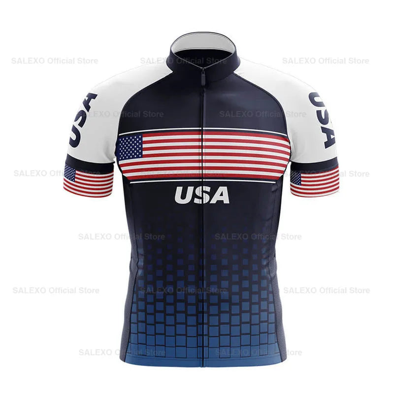 2026 USA Cycling Kit Men's Racing Team Cycling Jersey Set Summer MTB Maillot Bicycle Clothes Outdoor Equipment Cycling Clothing